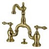 Kingston Brass Bridge Bathroom Faucet with Brass PopUp, Antique Brass KS7973AL